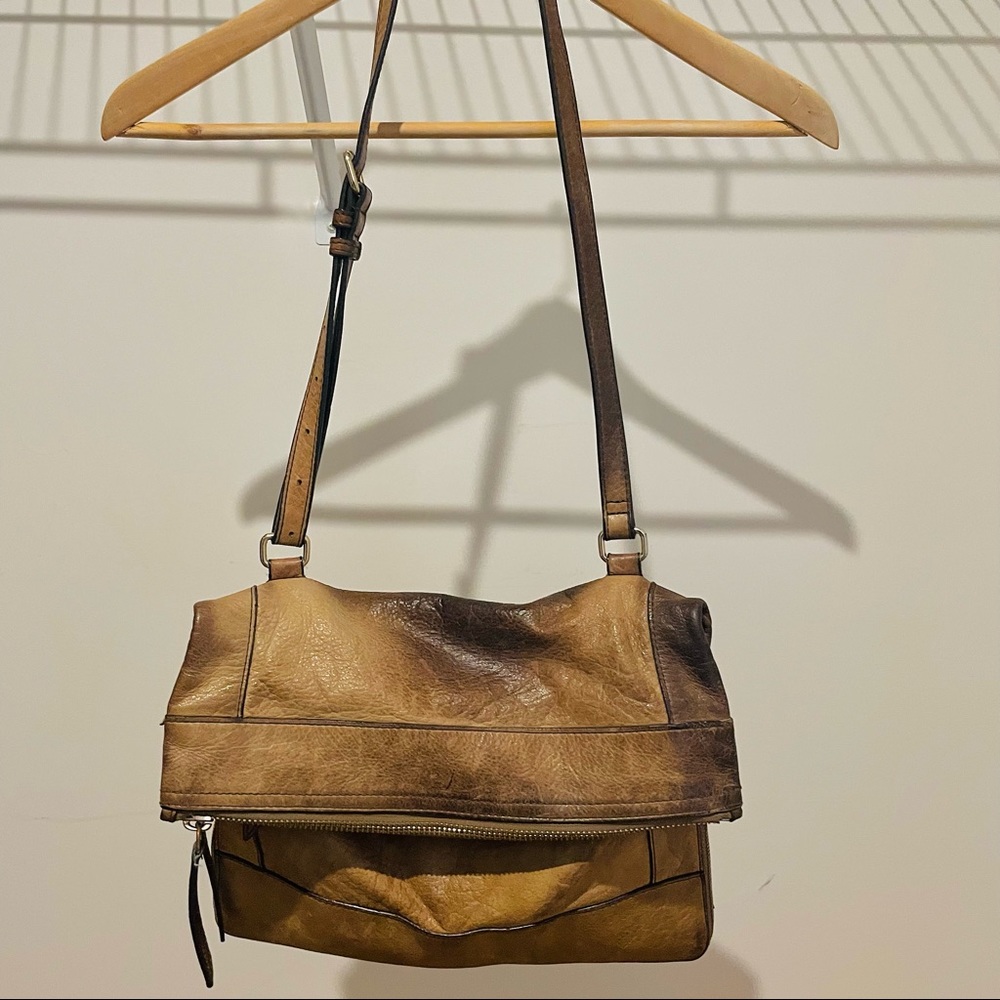 Joy Grayson folded genuine leather brown bag